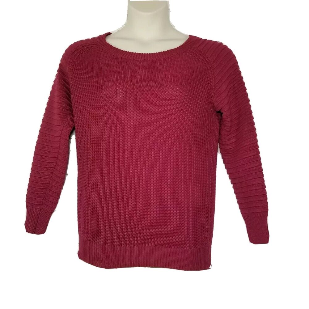 Mark Womens Knit Sweater Size XL Red Maroon Stretch Pullover Long Sleeve